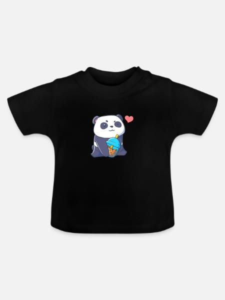 Bubble Tea - Baby Bio-T-Shirt mit Rundhals - Schwarz