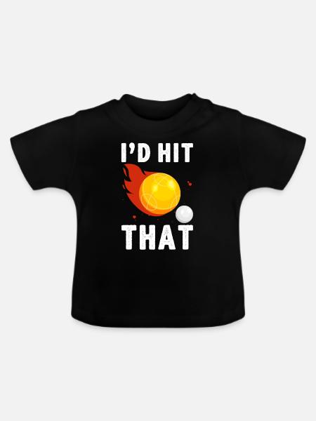 Lustiger Boccia-Spieler - Baby Bio-T-Shirt mit Rundhals - Schwarz