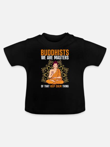 Buddha Buddhismus - Baby Bio-T-Shirt mit Rundhals - Schwarz