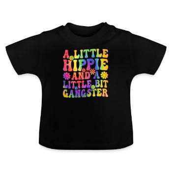 Peace Tie Dye - Baby Organic T-Shirt with Round Neck - black - Front
