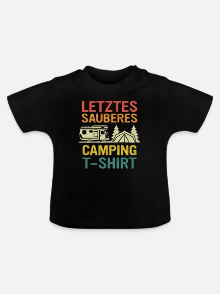 Camping Wohnwagen Camper - Baby Bio-T-Shirt mit Rundhals - Schwarz