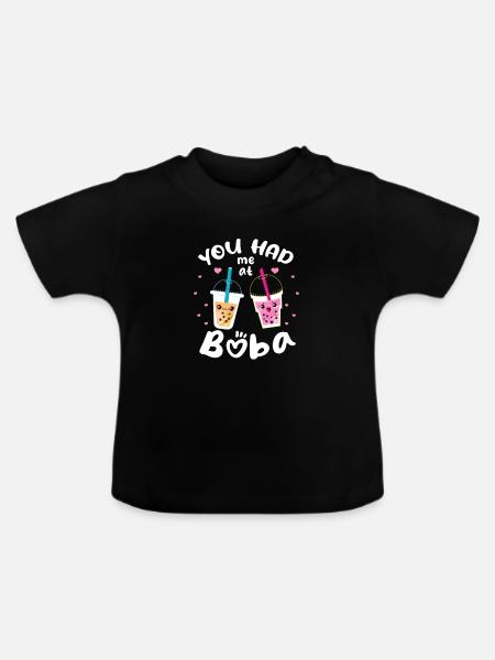 Bubble Tea - Baby Bio-T-Shirt mit Rundhals - Schwarz