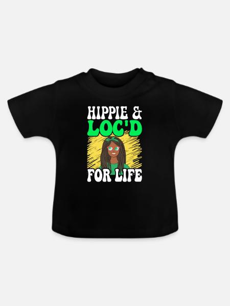 Dreadlocks Rasta - Baby Bio-T-Shirt mit Rundhals - Schwarz