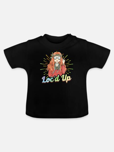 Hippie Dreadlocks Rasta - Baby Bio-T-Shirt mit Rundhals - Schwarz