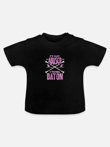 Baton Twirling - Baby Bio-T-Shirt mit Rundhals - Schwarz