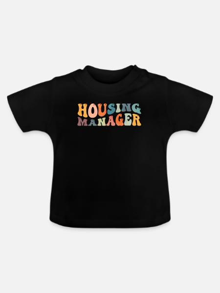 Groovy Housing Manager Hausprojektleiter - Baby Bio-T-Shirt mit Rundhals - Schwarz