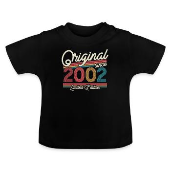 Vintage 2002 Gift 21/22 Years - Baby Organic T-Shirt with Round Neck - black - Front