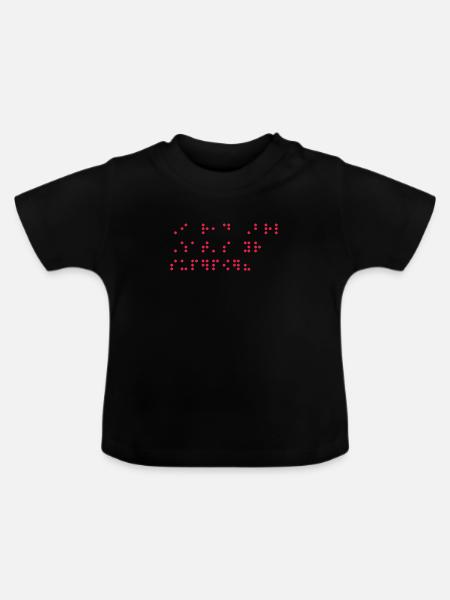 Braille Blindenschrift Blind Geschenk - Baby Bio-T-Shirt mit Rundhals - Schwarz