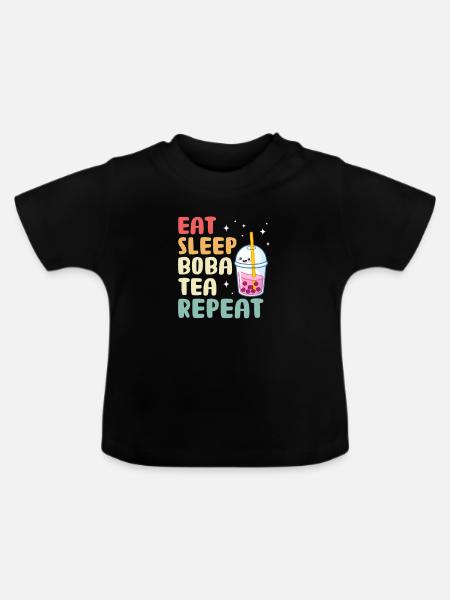 Bubble Tea - Baby Bio-T-Shirt mit Rundhals - Schwarz