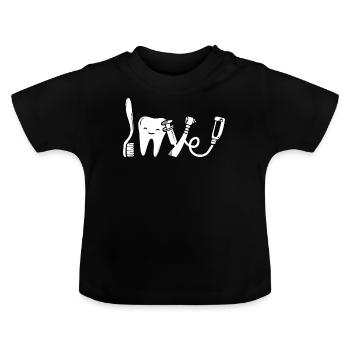 Technicien de laboratoire dentaire Dentiste - T-shirt bio col rond Bébé - noir - Devant