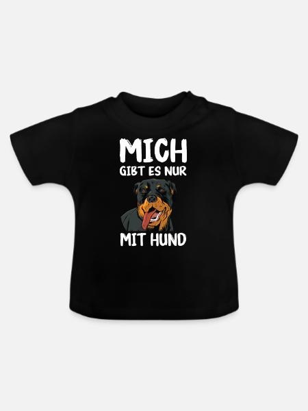 Rottweiler Hund - Baby Bio-T-Shirt mit Rundhals - Schwarz