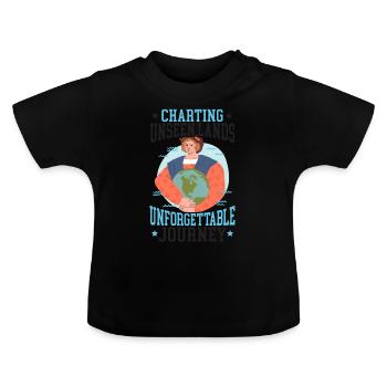 Mapping Unseen Lands Unforgettable Re - Baby Organic T-Shirt with Round Neck - black - Front