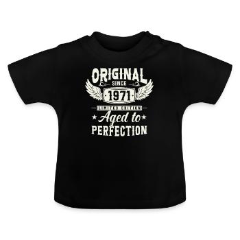 Geburtstagsgeschenk Jahrgang 1971 52 Jahre - Baby Bio-T-Shirt mit Rundhals - Schwarz - Vorne