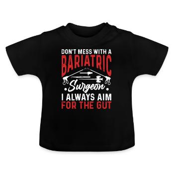 Lustig Magen - Baby Bio-T-Shirt mit Rundhals - Schwarz - Vorne