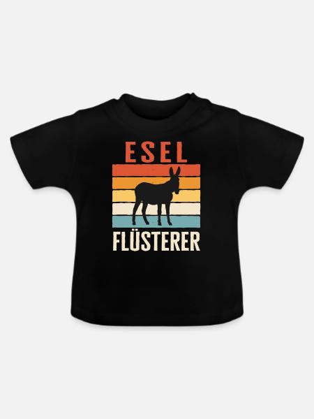 Esel Eselchen Maultier Muli - Baby Bio-T-Shirt mit Rundhals - Schwarz