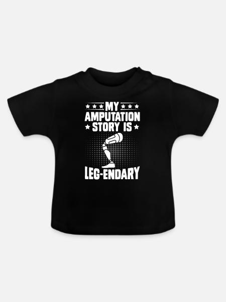 Amputierter Patient Beinprothese - Baby Bio-T-Shirt mit Rundhals - Schwarz
