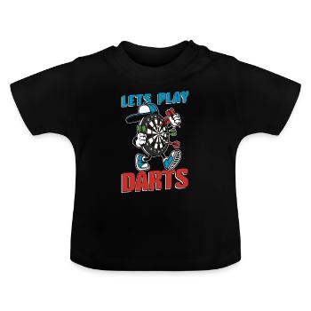 Target Sports Lets Play Darts Loves Dartboard - T-shirt bio col rond Bébé - noir - Devant