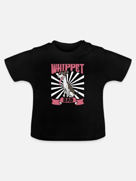 Whippet Dad - Whippet - Baby Bio-T-Shirt mit Rundhals - Schwarz