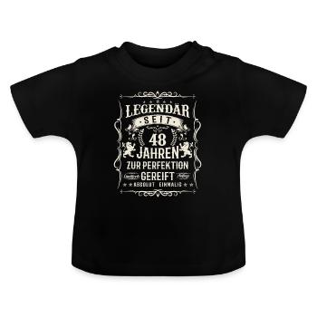 Vintage Geburtstagsgeschenk 48 Jahre Perfektion - Baby Bio-T-Shirt mit Rundhals - Schwarz - Vorne