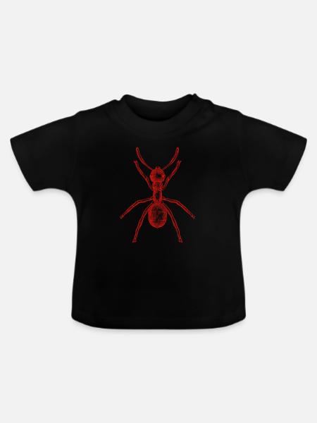 Ameise - Baby Bio-T-Shirt mit Rundhals - Schwarz