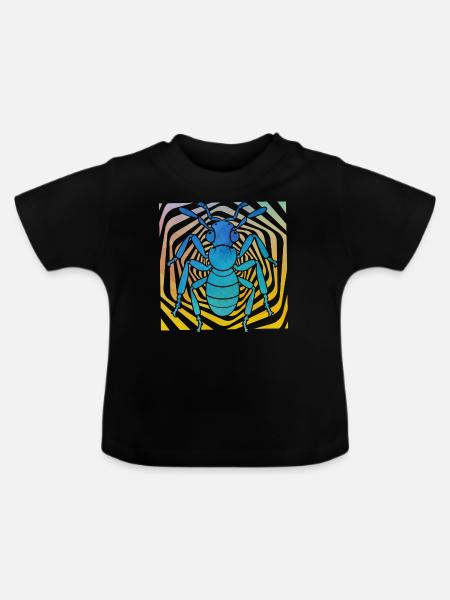Ameise - Baby Bio-T-Shirt mit Rundhals - Schwarz