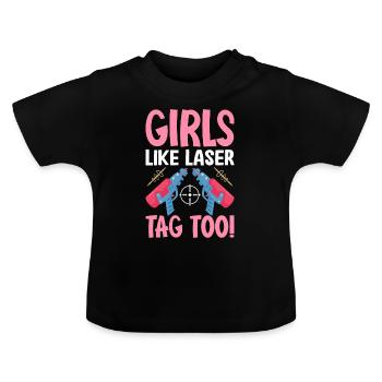 Player - Baby Organic T-Shirt with Round Neck - black - Front