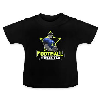 Superstar du football américain - Chemise d’anime - T-shirt bio col rond Bébé - noir - Devant