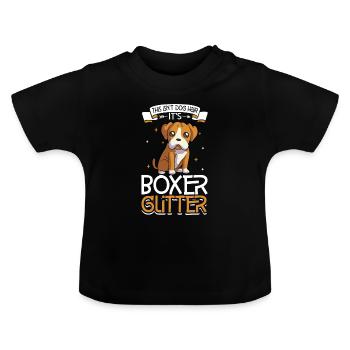 Boxer Paillettes - T-shirt bio col rond Bébé - noir - Devant