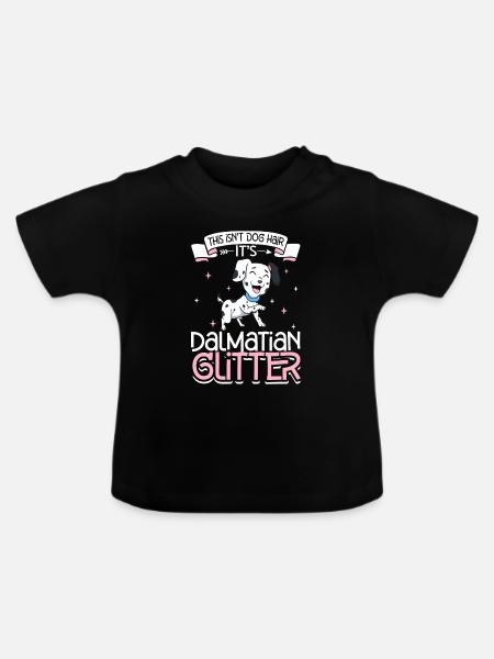 Dalmatian Glitzer - Baby Bio-T-Shirt mit Rundhals - Schwarz