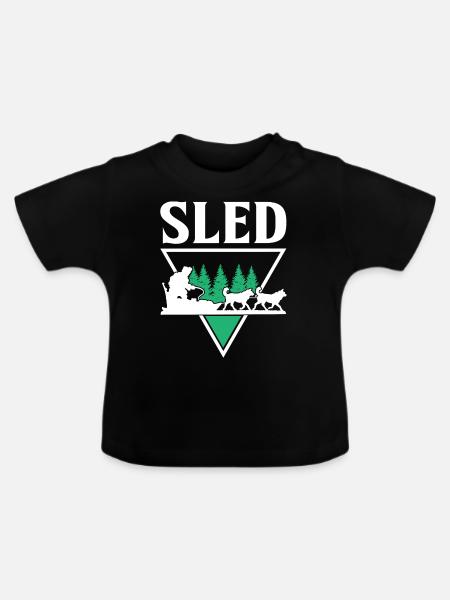 Mushing Hundeschlittenfahrt Musher - Baby Bio-T-Shirt mit Rundhals - Schwarz