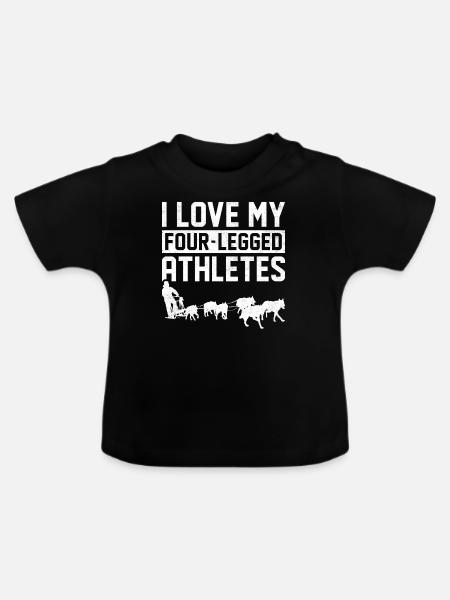 Mushing Hundeschlittenfahrt Musher - Baby Bio-T-Shirt mit Rundhals - Schwarz