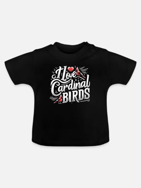 Kardinal Rotkardinal Vogel Roter Kardinal - Baby Bio-T-Shirt mit Rundhals - Schwarz