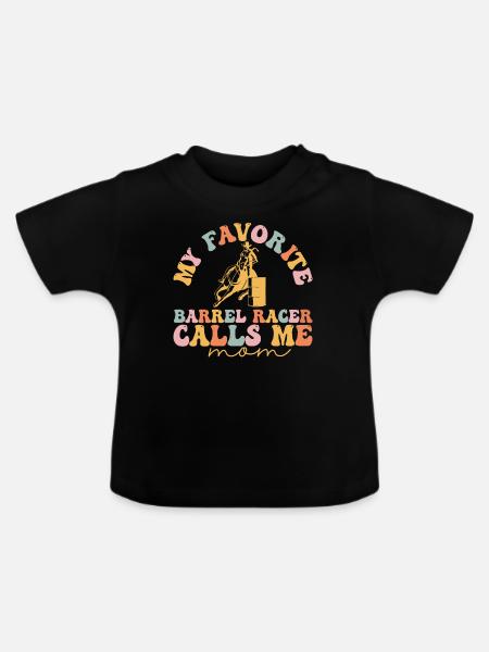 Groovy Barrel Racing - Baby Bio-T-Shirt mit Rundhals - Schwarz