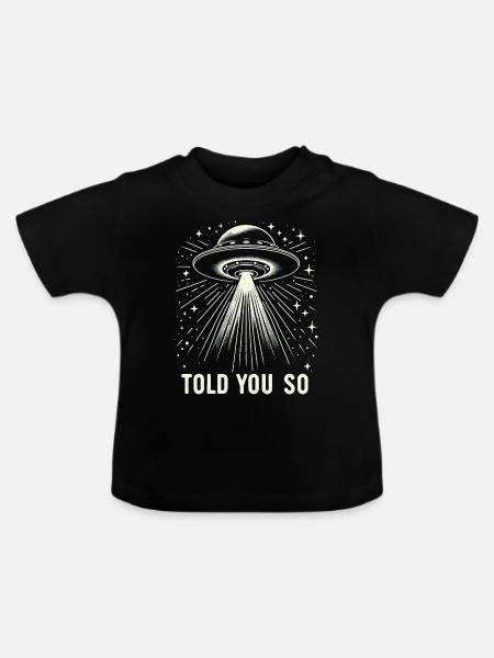 Alien UFO Aliens Außerirdischer - Baby Bio-T-Shirt mit Rundhals - Schwarz