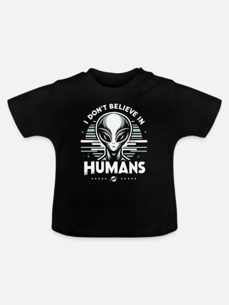 Alien UFO Aliens Außerirdischer - Baby Bio-T-Shirt mit Rundhals - Schwarz