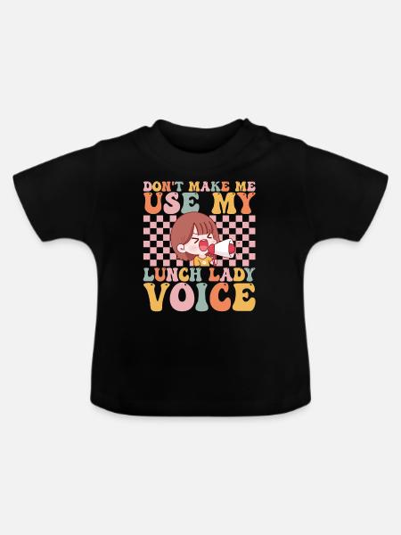 Groovy Cafeteria-Arbeiter - Baby Bio-T-Shirt mit Rundhals - Schwarz