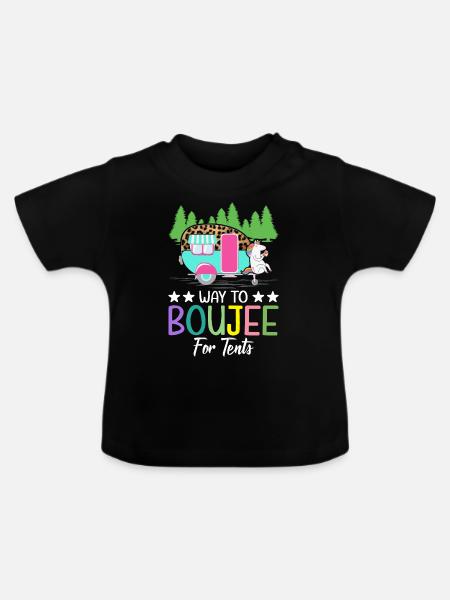Boujee Camping Weiblicher Glamper - Baby Bio-T-Shirt mit Rundhals - Schwarz