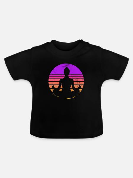 Meditation - Baby Bio-T-Shirt mit Rundhals - Schwarz