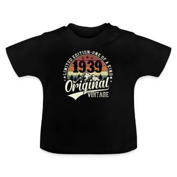 Legendärer 85. Geburtstag 1939 - Baby Bio-T-Shirt mit Rundhals - Schwarz - Vorne
