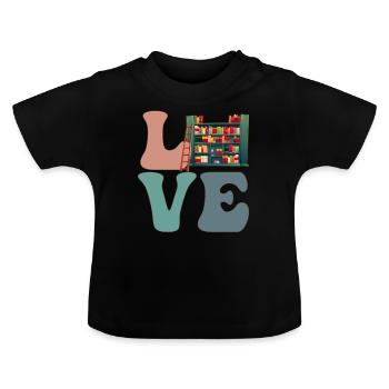 Bibliothekar Bibliothek - Baby Bio-T-Shirt mit Rundhals - Schwarz - Vorne