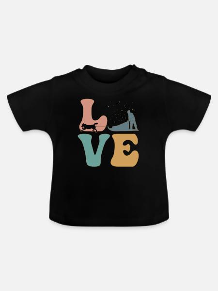 Mushing Schlittenhund Schlittenhundeführer - Baby Bio-T-Shirt mit Rundhals - Schwarz