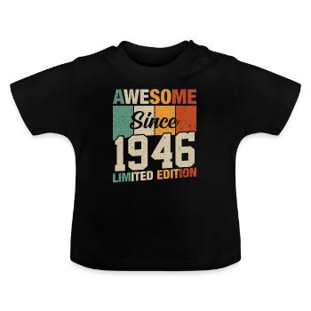 Vintage Birthday 1946 - Baby Organic T-Shirt with Round Neck - black - Front