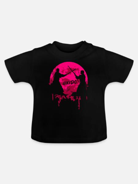 Aikido - Baby Bio-T-Shirt mit Rundhals - Schwarz
