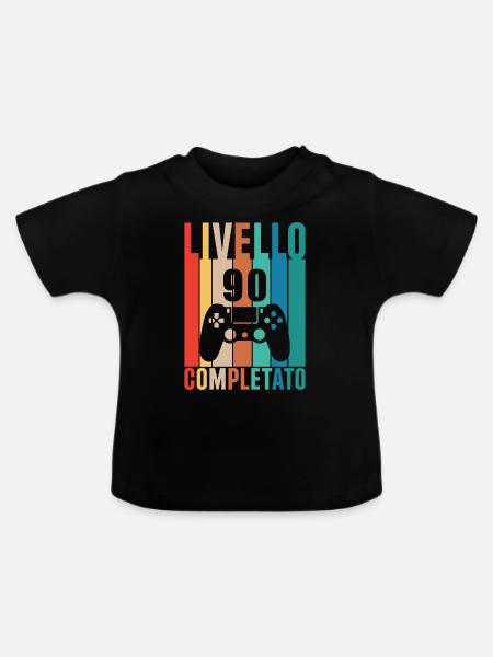 Stufe 90 abgeschlossen - Baby Bio-T-Shirt mit Rundhals - Schwarz
