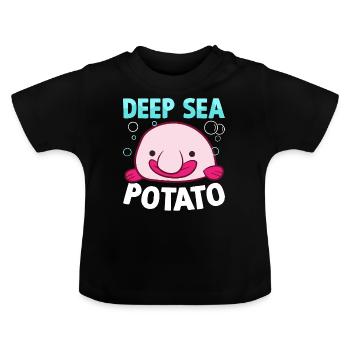 Lustiger Blobfisch Meerestier - Baby Bio-T-Shirt mit Rundhals - Schwarz - Vorne