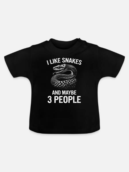 Schlange Schlangen Tier - Baby Bio-T-Shirt mit Rundhals - Schwarz