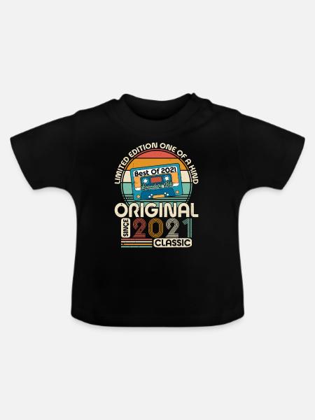 Glückliche Jahre 2021 - Baby Bio-T-Shirt mit Rundhals - Schwarz