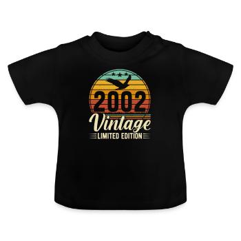 Vintage 2002 aged to perfection - Baby Organic T-Shirt with Round Neck - black - Front