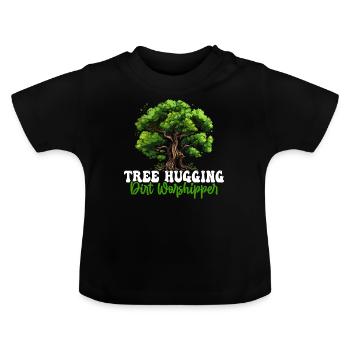 Tree conservationists and environmentalists - Baby Organic T-Shirt with Round Neck - black - Front