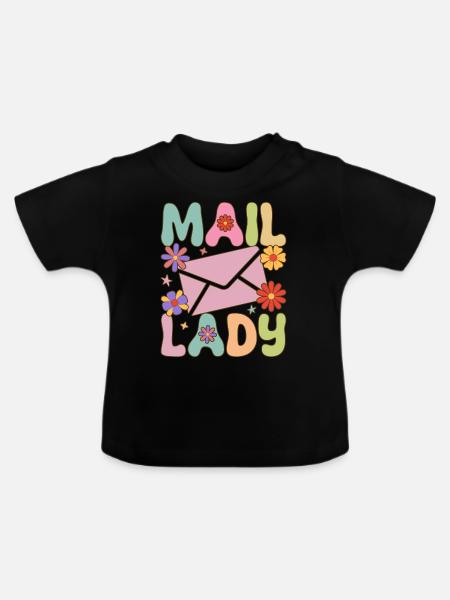 Postdienst weibliche Postangestellte - Baby Bio-T-Shirt mit Rundhals - Schwarz